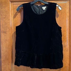 Jcrew crushed velvet peplum shirt